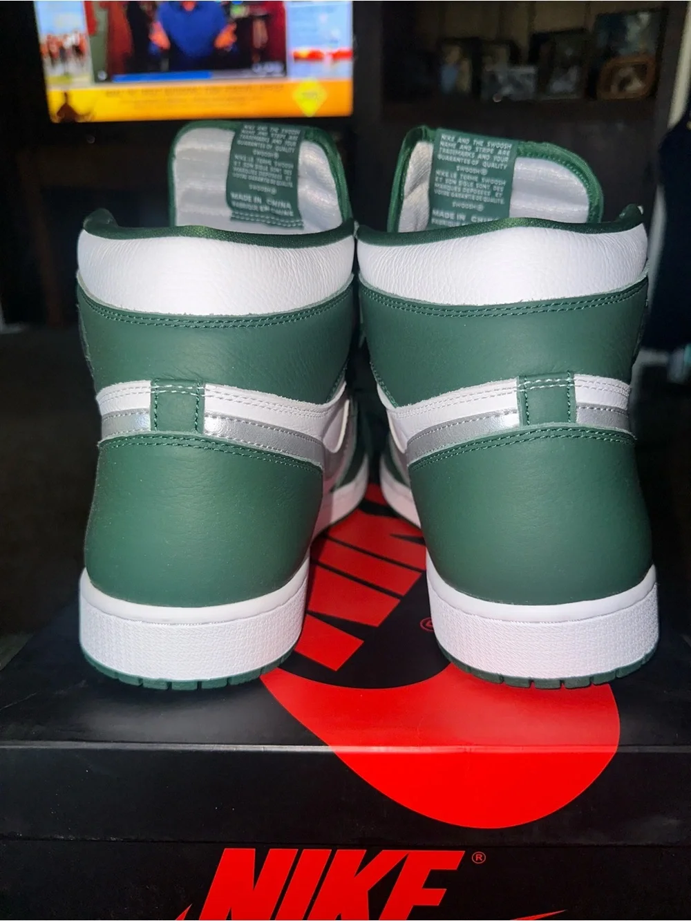 Nike Air Jordan 1 High Gorge Green White Men's Sneakers Size 13